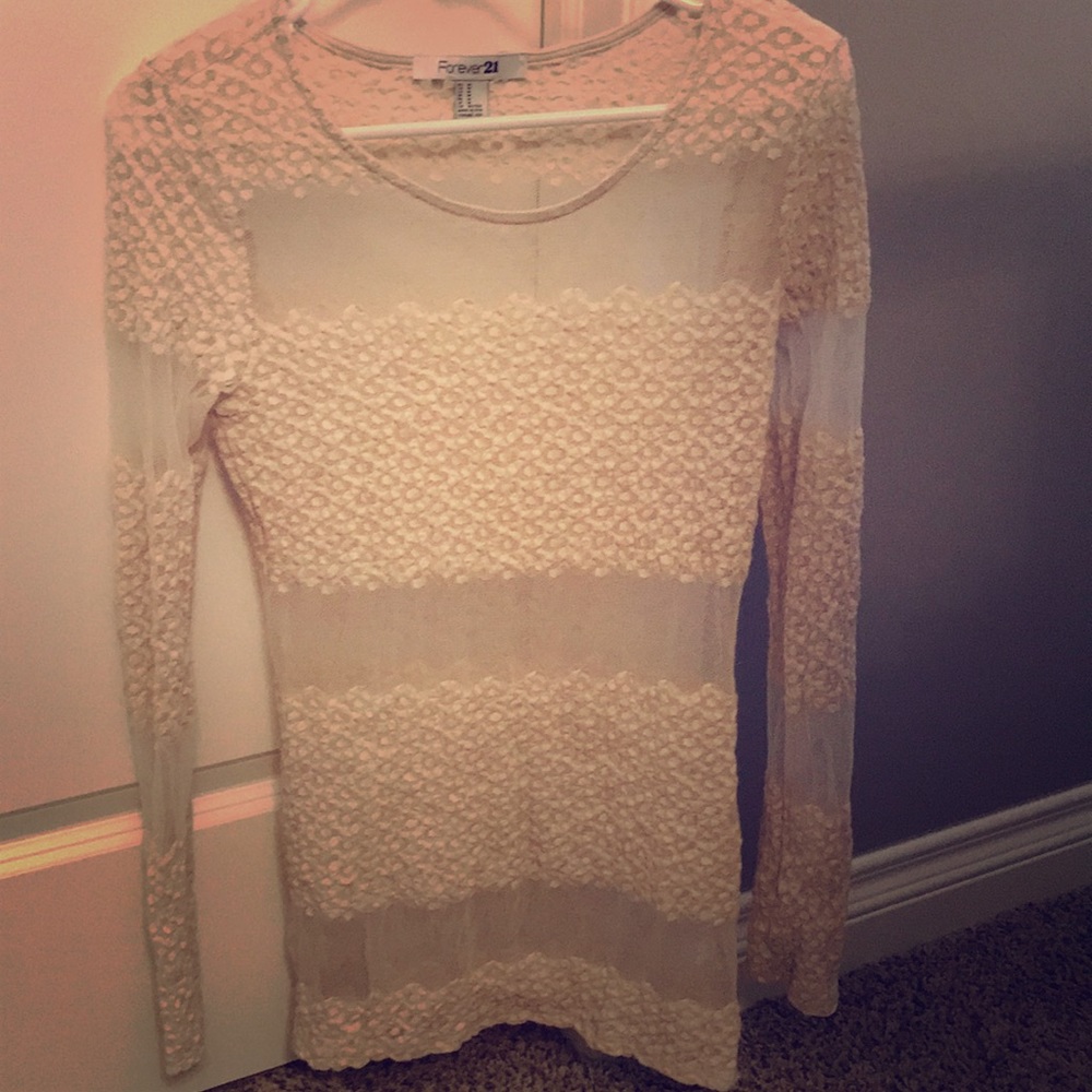 mesh and stretch “lace” top